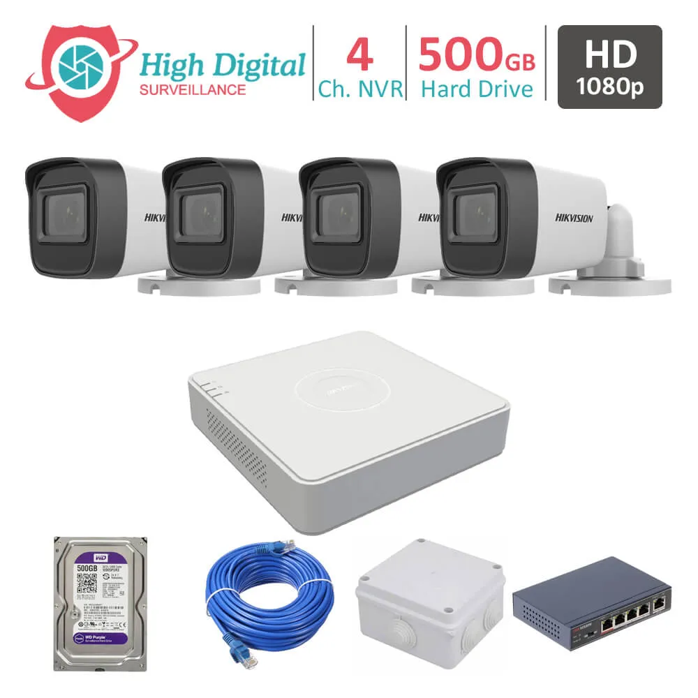 4 Full HD CCTV IP Cameras Package Hikvision | High Digital Surveillance